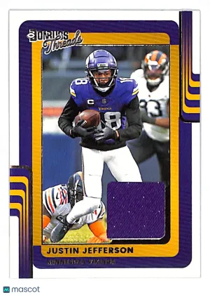 2025 Panini Donruss Justin Jefferson Threads Patch Memorabilia #DTH-JJN Minnesota Vikings