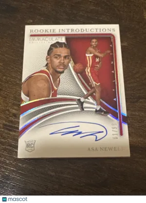 2025-26 Panini Immaculate Collection Asa Newell #IRI-ASA /99 On Card RC