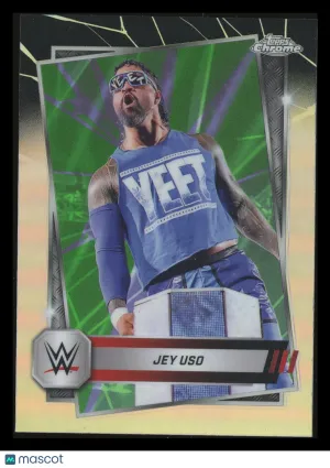 Jey Uso 2025 Topps Chrome WWE #106 Neon Green Black Refractor