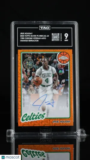 2025 Topps Silver Pack Jrue Holiday #80CA2-JH Orange Refractor TAG 9 Topps