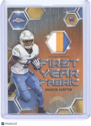 2025 Topps Chrome First Year Fabric Omarion Hampton #FYF-OH Orange 10/25 RC front