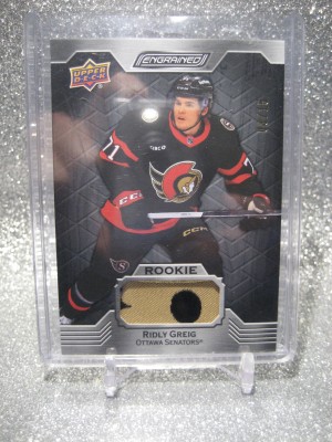 2023-24 UD Engrained Rookie Ebony Memorabilia Ridly Greig 08/15