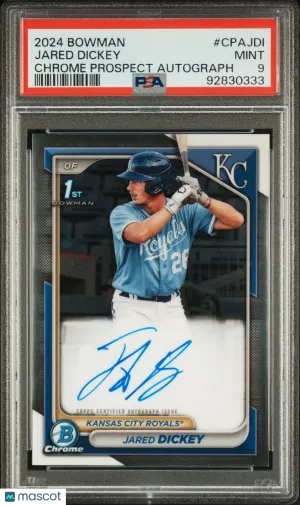 2024 Bowman Chrome Prospect Auto Jared Dickey Pop 2 PSA 9