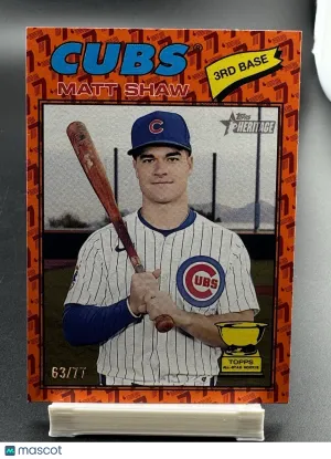 2026 Topps Heritage Matt Shaw #299 Orange / Parallel/Variety Topps