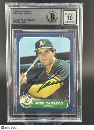 1986 Fleer Update Jose Canseco #U-20 BAS Auto Authentic Auto