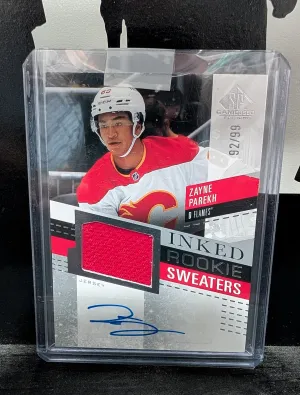 2025-26 Upper Deck Sp Game Used Zayne Parekh Inked Rookie Sweaters /99