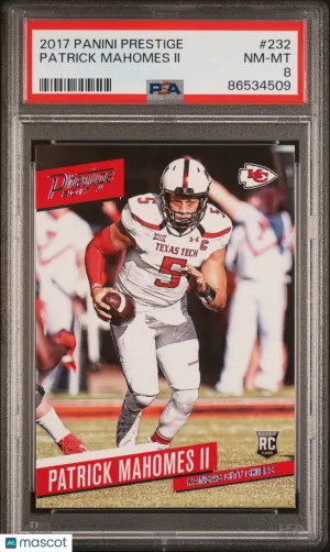 2017 Panini Prestige Patrick Mahomes II Rookie #232 PSA 8 Kansas City Chiefs