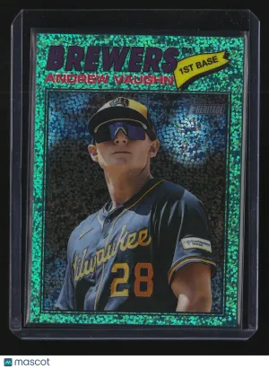 Andrew Vaughn 2026 Topps Heritage #309-Chrome Aqua Sparkle Refractor