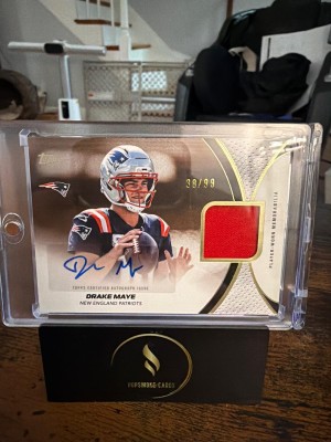 2026 Topps Flagship #NFLM-DM Drake Maye NFL Materials #/99