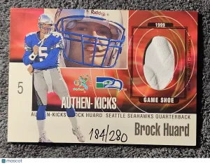 1999 SkyBox E-X Century Authen-Kicks #3AK Brock Huard Game Shoe Rookie /280