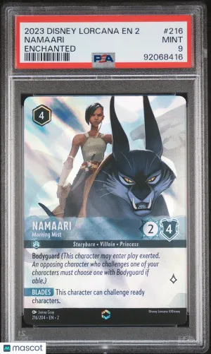 2023 Disney Lorcana En 2-Rise Of The Floodborn Namaari #216 Enchanted PSA 9