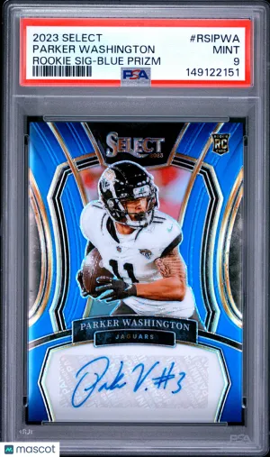 2023 Panini Select Rookie Signatures Parker Washington Blue Prizm Rookie 79/99 #RSIPWA PSA 9 Jacksonville Jaguars