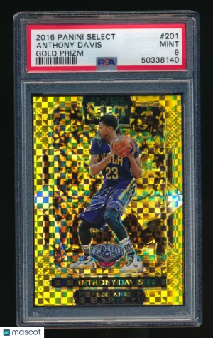 2016 Panini Select Anthony Davis #201 Gold Prizm Parallel/Variety PSA 9