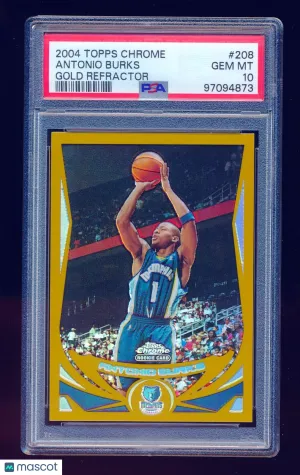 2004-05 Topps Chrome Antonio Burks #208 Gold Refractor Parallel/Variety PSA 10