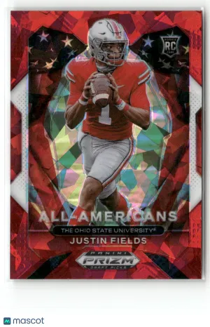 2021 Panini Prizm Draft Picks Collegiate Justin Fields #192 Ruby Wave