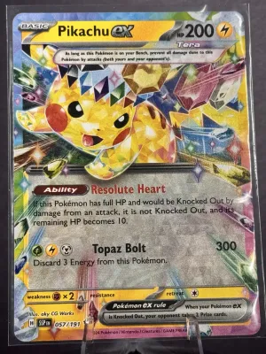 Pokémon Company Pikachu Ex 057/191 Sv08 Surging Sparks Double Rare Tera Holo #2