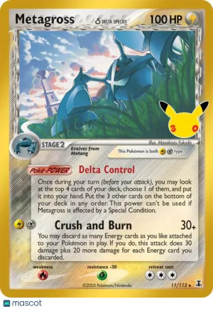 Pokemon TCG 30th Celebration Metagross Holo Rare #11/113