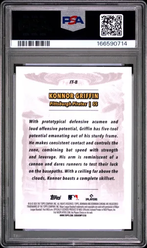2025 Bowman Chrome It Came To The League Konnor Griffin #IT-8 back