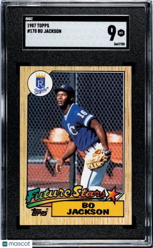 1987 Topps Bo Jackson Rookie #170 SGC 9 Kansas City Royals
