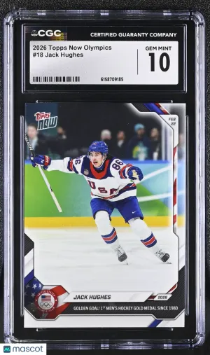 2026 Topps Now Olympics Jack Hughes #18 CGC 10