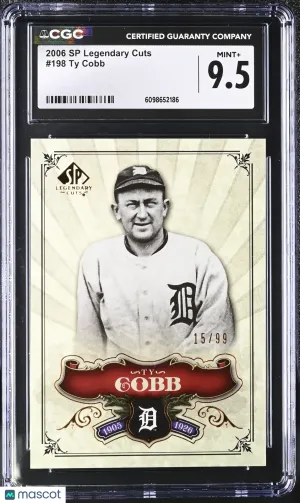 2006 SP Legendary Cuts Ty Cobb /99 #198 CGC 9.5 Detroit Tigers