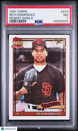 1991 Topps Desert Shield Rich Rodriguez #573 PSA 7