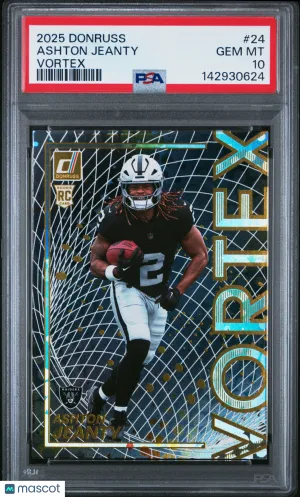 2025 Panini Donruss Vortex Ashton Jeanty #24 [Base] Rookie Insert PSA 10 Donruss