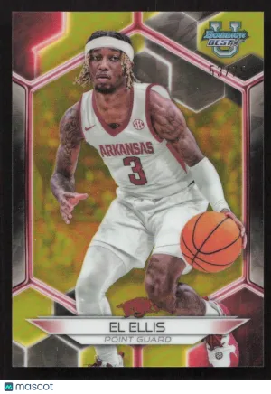 2023-24 Bowman University Best El Ellis #6 Yellow Refractor SN