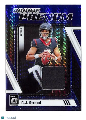 2023 Panini Donruss Optic Football C.J. Stroud Blue Prizm Patch Rookie Memorabilia #RP-CJS Houston Texans