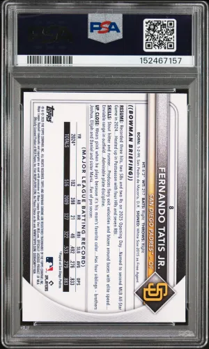 2025 Bowman Chrome Mega Box Fernando Tatis JR. #8 PSA 9 back