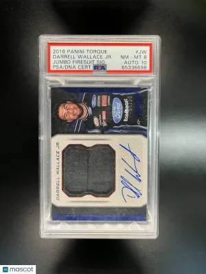2016 Panini Torque Jumbo Firesuit Signatures Darrell Wallace JR. #JW SIG. PSA 8