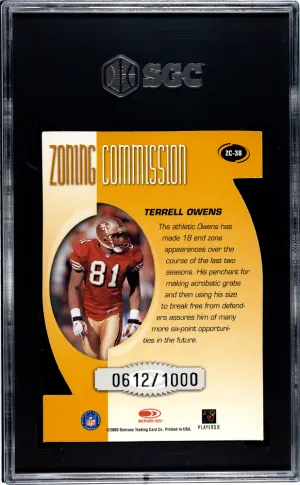 2000 Donruss Terrell Owens Zoning Commission 1000 612/1000 #ZC-38 SGC 8.5 San Francisco 49ers back