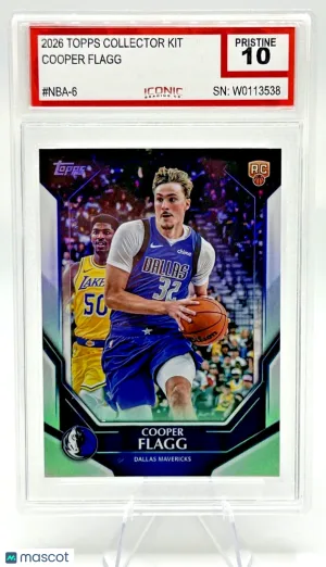 2026 Topps Collector Kit Cooper Flagg RC #NBA-6 Iconic Pristine 10 Mavericks