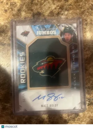2022/23 BLACK DIAMOND MATT BOLDY ROOKIE TEAM LOGO JUMBOS FULL LOGO AUTO RC /99