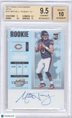 2017 Panini Contenders Optic Mitchell Trubisky #101 RC BGS 9.5 Auto 10