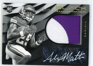 2019 Panini Black Alexander Mattison Rookie Patch Autograph Gold 10/10