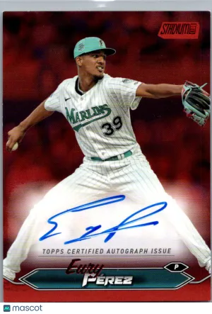 2024 Topps Stadium Club Eury Pérez #SCBA-EPE Red Foil /50 Auto