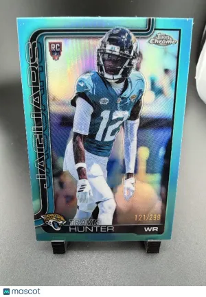 2025 Topps Chrome Travis Hunter #332 Aqua Refractor /299 RC