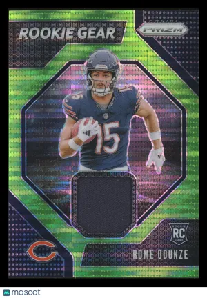Rome Odunze 2024 Panini Prizm Rookie Gear Neon Green Pulsar RC #RG-ROE Chicago Bears