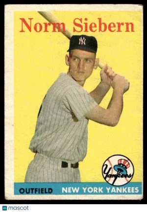 1958 Baseball Card Norm Siebern #54