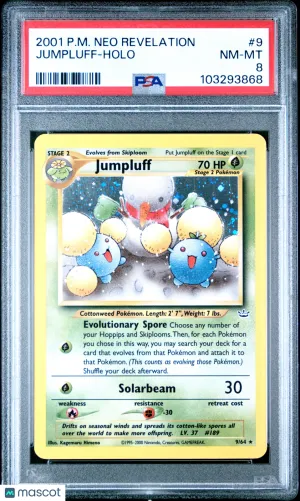 2001 Pokemon Neo Revelation Jumpluff #9 PSA 8