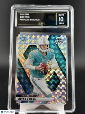 2025 Panini Mosaic Quinn Ewers #308 Mosaic Prizm Parallel/Variety Rookie Base Set GMA 10