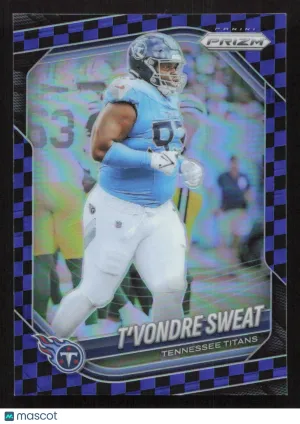 2025 Panini Prizm T'Vondre Sweat #80 Black and Blue Checker