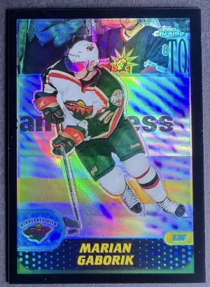 Marian Gaborik 2002 Topps Chrome Black Refractor /50 #18