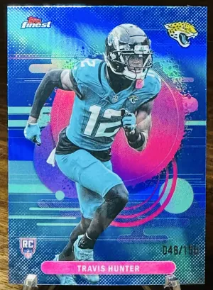 2025 Topps Finest - Travis Hunter #114 Blue Refractor /150 (RC)