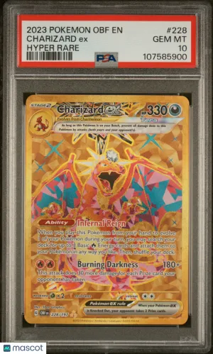 2023 Pokemon Obf EN-Obsidian Flames Charizard EX #228 Hyper Rare PSA 10