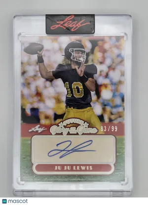 2025 Leaf Glory Of The Game JuJu Lewis FG-JL1 Auto /99 SN Colorado Buffalos Football Card