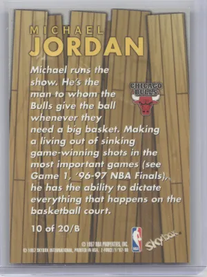 1997 SkyBox Z-Force Boss Michael Jordan #10 back