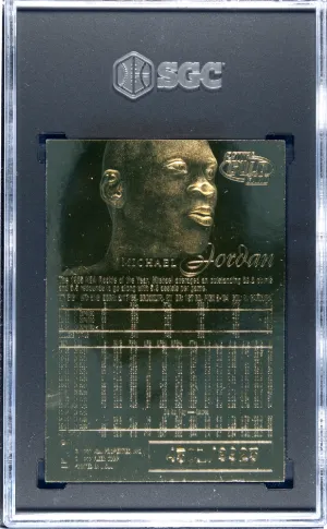 1999 Fleer 23kt Gold Michael Jordan '96-97' Flair 4301/9923 SGC 8.5 back