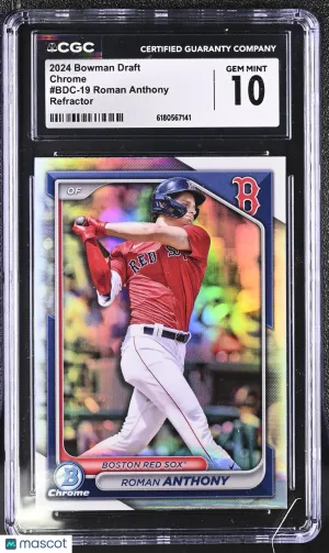 2024 Bowman Draft Roman Anthony Refractor Rookie Chrome #BDC-19 CGC 10 Boston Red Sox